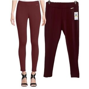 Michael Michael Kors Merlot Front Piped Seams Pant Leggings Size Medium